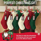 Hommtina Christmas Stockings, Personalized Christmas Stockings 18 Inches Large Size Cable Knitted Stocking Gifts (6pcs White&red&Green) - Image 2