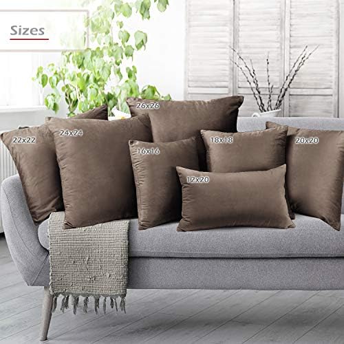 Nestl Throw Pillow Covers, Cozy Velvet Decorative Autumn Pillow Covers 22 x 22 Inches, Soft Solid Couch Pillow Covers for Sofa, Bed and Car, Set of 4 - Chocolate Brown - Image 6