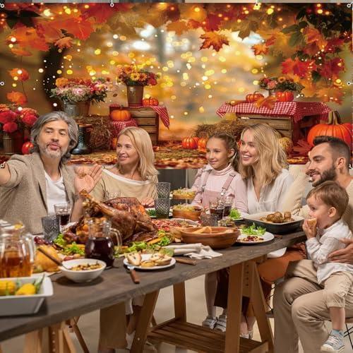 16X7ft Fall Garage Door Cover Decorations Autumn Maple Leaves Forest Sunflower Pumpkins Banner Hanging for Thanksgiving Holiday Party Background Sign House Decor - Image 4