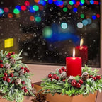 24 Pcs Christmas Candle Ring Wreath Small Kitchen Cabinet Table Decor - Image 5