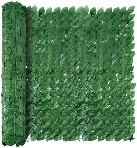 Artificial Ivy Privacy Fence Wall Screen, 79 x 118 in Garden Fake Hanging Plants Vines, Aesthetic Faux Greenery Garland Pothos Leaf with Strengthened Joint Prevent Leaves Falling Off for Outdoor Decor by Unknown