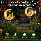Lewondr 2Pcs Ramadan Solar Lights, Ramadan Decorations Outdoor - Image 4