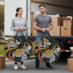 30 Inch Round Storage Bag 1 Pack,Polynesia Sea Turtle Waterproof Wreath Storage Container with Handles&Zipper Traditional Tribe Ocean Life Closet Organizer Bags Garland Box - Image 4