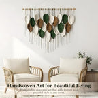 KORSIV Large Macrame Wall Hanging Boho Woven Tapestry, Modern Bohemian Handmade Leaf Feather Wall Art Decorations for Apartment Dorm Living Room Bedroom Nursery Backdrop, Chic Home Decor - Image 5