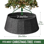 Hommtina Christmas Tree Collar- 26",Christmas Tree Base Christmas Basket Collar for Home, Living Room,for Covering Tree Stand (Black, 26 in) - Image 2