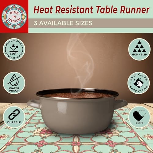 Heat Resistant Table Runner, 53 x 14 Inch - Romantic Design - Image 4
