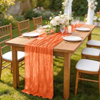 DeZerlor Orange Cheesecloth Table Runners 12 Pack Summer Fall Runners - Image 3