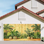 7x16FT Topical Leaves Garage Door Banner Bammboo Garage Door Cover Decoration for Summer Garage Decoration - Image 2
