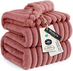 Bedsure Full Size Fleece Blankets for Bed Dusty Pink 84"x90" by BEDSURE