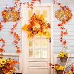 Wesiti 2 Pcs Metal Fall Pumpkin Wall Decor 14" Welcome Pumpkins Fall Sign Metal Farmhouse Autumn Vintage Leaf Wall Art Hanging Rustic Room Decor for Autumn Harvest Holiday Indoor Outdoor - Image 4
