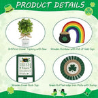 St Patrick's Day Decoration for Home Office 8 PCS Tiered Tray Decor Set - Image 4