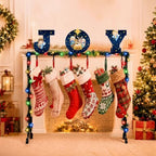Treela Christmas Stocking Holder Stand for Floor Metal 6 Hook,Joy Nativity - Image 4