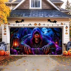 7x16ft Halloween Garage Door Banner Decorations, Scary Grim Reaper Skull - Image 6