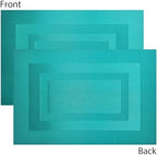 PIGCHCY Placemats Set of 12 Washable Durable Place Mats Vinyl Heat Resistant Non-Slip Table Mats Indoor Outdoor (18 x 12 inches, Turquoise Blue) - Image 3