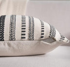 Cethom Black Boho Lumbar Pillow Covers 14x36 Long, Stripe Textured Decorative Couch Pillow Cases for Bed, Sofa, Living Room, Bedroom, Farmhouse Home Accent Cushion Covers, Pack of 1 - Image 2