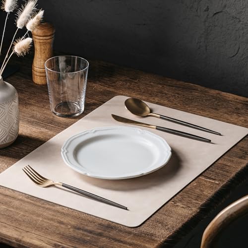 DOLOPL Placemats Set of 6, Reversible Dual-Color Faux Leather Place Mats - Image 3