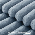 Pallene Faux Fur Decorative Throw Pillow Covers 26x26 Set of 2, Blue Grey - Image 2