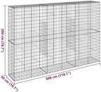 vidaXL Galvanized Gabion Basket/Cage 118.1"x19.7"x78.7" with Cover - Sturdy - Outdoor Landscape Structure - Image 3