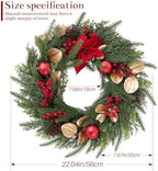 26" Lifelike Touch Artificial Christmas Pine Wreath for Front Door - Image 2