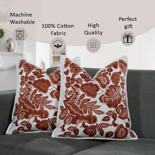 My Whimsical Corner Red Ombre Boho Throw Pillow Covers 18x18, Set of 2 - Image 2