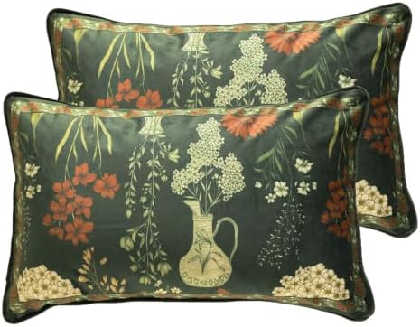 ISAENNE Designer Velvet Throw Pillow Cover,Set of 2,20"x12"-Nocturne by Isaennehomedecoration