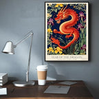 Chinese Lunar Year of the Dragon Art Print – Captivating Yellow & Purple Iris Zodiac Wall Decor for Home Bathroom Bedroom Living Room and Office 24X36 in Wrapped Framed - Image 6