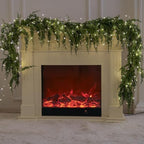 MISSPIN 9ft Christmas Garland with String Lights, Real Touch Cedar Pine Garland, Green Artificial Greenery Garland for Table, Mantle, Wall, Indoor, Outdoor Christmas Decorations by MISSPINWEDDING