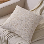 AmHoo Pack of 2 Chenille Textured Throw Pillow Cover, 500GSM Boho Farmhouse Decorative Couch Pillow Covers for Modern Home Decor Bed Sofa Living Room 20 x 20-Inch Beige - Image 3