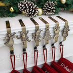 Christmas Stocking Holder for Mantle Set of 6, Reusable Christmas Stocking Hooks, No-Damage Xmas Hanger for Fireplace mantle Grip Stand Christmas Decoration Ornaments Hanging Bronze Shelf Floor by XENTUMI