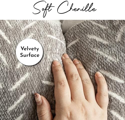 BlissBlush Decorative Long Lumbar Pillow Cover 14x36 for Bed, Light Gray Soft Woven Chenille Accent Pillow Cover for Bedroom Couch Sofa, Textured Farmhouse Boho Cushion Cover - Image 2