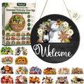 Interchangeable Seasonal Welcome Door Sign for Front 16 Pcs Wooden Hanging by Unknown