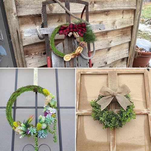 10 Pcs 8 inch Natural Grapevine Wreath Set, Green - Image 6