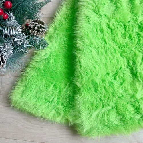 60 Inch Christmas Tree Skirt - Fluffy Faux Fur Black Tree Skirt, Black Plush Xmas Holiday Decor for Parties, Small Round Tree Skirt - Image 4