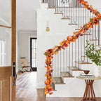 Lvydec 6 Pack Fall Maple Garland - 5.9ft/Strand Artificial Fall Foliage Garland Realistic Maple Leaves Autumn Decor for Home Wedding Halloween Thanksgiving Party - Image 3