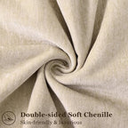 decorUhome Spring Couch Throw Pillow Covers 18x18 Set of 2, Decorative Soft Velvet Neutral Chenille Pillow Covers with Elegant Design for Sofa Bed Living Room Home Decor, Beige (Pack of 2) - Image 2