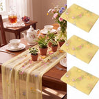 Lounsweer 3 Pcs Yellow Wildflower Table Runner 10ft Embroidery Tulle by Lounsweer