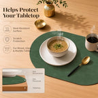 Homaxy Oval Heat Resistant Placemats Set of 8, Forest Green - Image 2