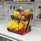 Dorhors Fruit Basket for Kitchen Counter Organizer,Fruit Bowl Stand Storage - Image 6