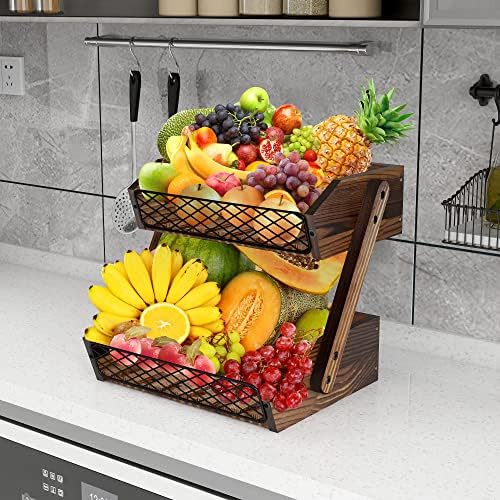 Dorhors Fruit Basket for Kitchen Counter Organizer,Fruit Bowl Stand Storage - Image 6