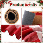 2pcs Christmas Welcome Mat for Front Door Layered Buffalo Plaid Outdoor Rug - Image 3