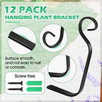 12 Pack Hanging Plant Bracket 7.3 Inches Metal Hook Decorative Straight Hanger for Bird Feeders, Wind Chimes, Flower Baskets, Planters Indoor Outdoor Wall - Image 6