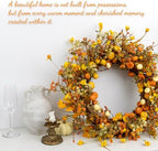 24 Inches Fall Wreath Fall Wreaths for Front Door Autumn Wreath - Image 6