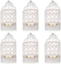 6 Pcs Wedding Centerpieces, Vintage Candle Lantern Decorative Metal Candle Holders for Hanging or Table Top Home Decor Wedding Party Accessories, 5.5 inch Height, White by Nuptio