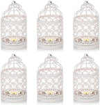 6 Pcs Wedding Centerpieces, Vintage Candle Lantern Decorative Metal Candle Holders for Hanging or Table Top Home Decor Wedding Party Accessories, 5.5 inch Height, White by Nuptio