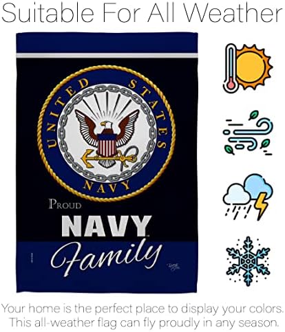 Navy Flag Proudly Family Armed Forces USN Seabee Military Memorabilia Official Breeze Decor House Home Decorations Garden Remembrance Memorial Banner Small Grave Decorations For Cemetery Room Poster Retire Veteran Gifts Made In USA - Image 6