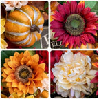 24 Inch Fall Wreath for Front Door，Rustic Harvest Autumn Wreath - Image 2