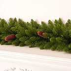 9 FT Christmas Garland Pre-lit 70 LED Lights Holiday Artificial Decor for Stairs Mantle Door Indoor Outdoor Garland with Battery Operated Timer - Image 3