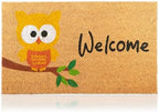 Coir Welcome Mat, Non-Slip, Owl, 17 x 29 in by AmaruDoorMats