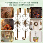2 Pcs Halloween Wreath Hangers for Front Door, 15.5 in, Bronze - Image 2