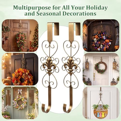 2 Pcs Halloween Wreath Hangers for Front Door, 15.5 in, Bronze - Image 2